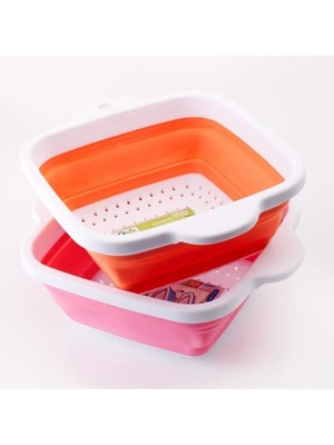 Mikasso Akordiyon Katlanır Meyve Sebze Yıkama Süzgeci Plastik Süzgeç Plastik