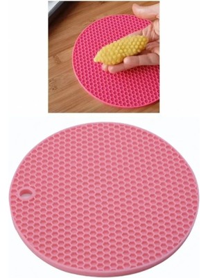 Mikasso Petek Şekilli Silikon Nihale ve Kalbur Bastı Tatlı Kalıbı, Esnek, Isıya Dayanıklı, Karışık Renk Sili