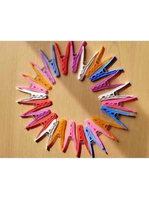 Mikasso 24 Adet Kaliteli Mandal – Askı Paslanmaz Yaylı Kırılmaz Plastik Çamaşır Mandalı Plastik Beyaz Tr