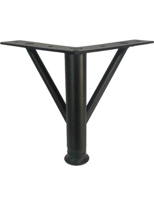 Mikasso Firkete Ayak Metal 12 cm Mat Siyah Mobilya Koltuk Ayağı Siyah