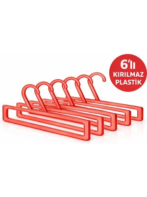 Mikasso Kırılmaz Plastik Çocuk Elbise Askı Bebek Askısı Kıyafet ve Elbise Askısı Kırmızı Renk Plastik Kırmız