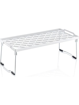 Mikasso Mutfak Banyo Dolap Içi Tezgah Üstü Düzenleyici Raf 20X45 cm Plastik Beyaz