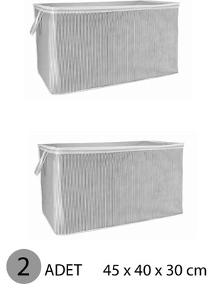 Mikasso Kazak Hurcu Mini Hurç 45X40X30 cm Gri - 2 Adet Pamuklu 45 x 40 Gri