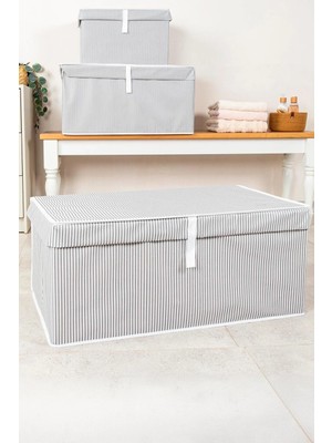 Mikasso Çok Amaçlı Kutu Mega Plus Gri 1 Adet 70X40X30 cm 70 x 40 Kumaş Gri Tr