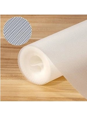 Mikasso 45 cm x 10 Metre Şeffaf Eva Raflık Kaymaz Dolap Içi Çekmece Raf Örtüsü Kaydırmaz Turuncu