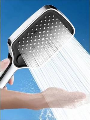 Mikasso Okyanus Geniş Çoklu Nozzlu Banyo Duş Başlığı Su Tasarruflu Başlık Gümüş Plastik