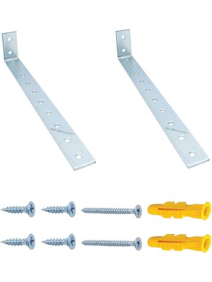 Mikasso 2 Ad. Uzun Deprem Mobilya Dolap Sabitleme Aparatı 20X40X200MM - Duvar Eşya Sabitleyici L Demir Gönye