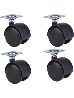 Mikasso Adilon Ofis Koltuk Dolap 360 Derece Döner Tablalı Plastik Tekerlek 4 Adet - 50 mm Çap