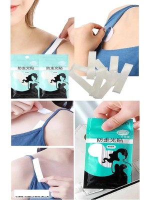 Mikasso 36 Parça Elbise Sabitleyici Bant Şeffaf Görünmez Çift Taraflı Dekolte Bandı Şeffaf