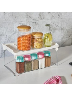 Mikasso Plastik Dolap Içi Raf Düzenleyici Mutfak Masası Tezgah Üstü Düzenleyici Plastik 10 x 15