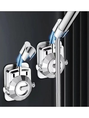 Mikasso Lüx Modern Vakumlu Duş Başlığı Tutucu Su Geçirmez Ayarlanabilir Banyo Duvar Aparatı Vantuz Mavsal gr