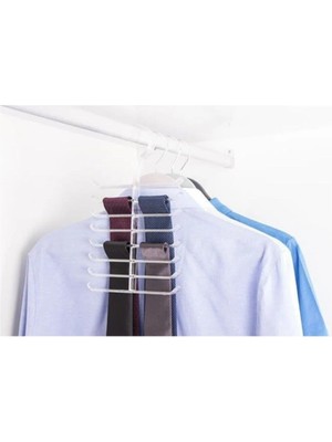 Mikasso Pantolon Kravat Şal Fular Askı Seti 3lü Plastik Beyaz