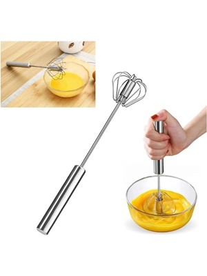 Mikasso Paslanmaz Çelik Basmalı Otomatik Mikser Çırpıcı & Karıştırıcı Basmalı Çırpıcı Paslanmaz Çelik