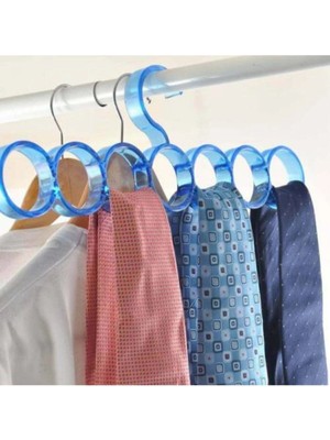 Mikasso Fular Şal Atkı Eşarp Aksesuar Askısı Askılığı Dolap Düzenleyici Plastik Mavi
