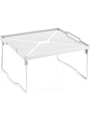 Mikasso Mutfak Banyo Tezgah Üstü Dolap Içi Düzenleyici Raf 28X30 cm Plastik Beyaz