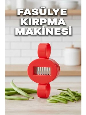 Mikasso Fasulye Kırpma Makinesi Dilimleme Doğrama, Yeşil Fasulye Dilimleme Kesici Kırmızı