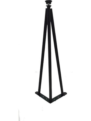 Mikasso Dekoratif Metal Boru Firkete Sehpa Ayağı (51,5 cm - 1 Adet) Siyah