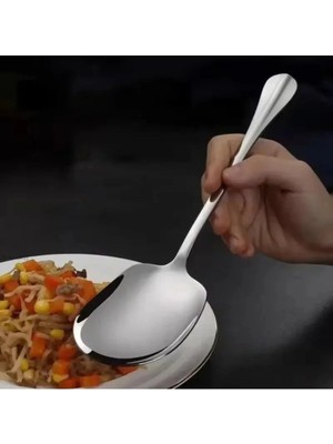 Mikasso 1 Adet Paslanmaz Çelik Servis Kaşığı Sunum Kaşığı Salata Kaşığı Sos Kaşığı Pilav Kaşığı Paslanmaz Çe