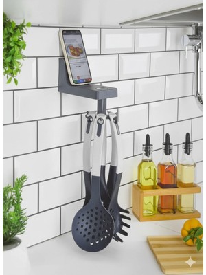 Mikasso Akıllı Çok Amaçlı Askı Döner Kancalı Mutfak Organizeri | Güçlü Yapışkanlı Doğdu Plastik Plastik Tr Ç