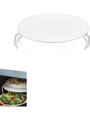 Mikasso Buzdolabı Mikrodalga Rafı Düzenleyici Raf Plastik Beyaz