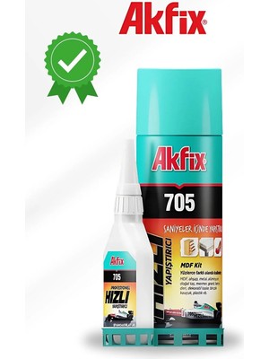 Mikasso 705 Profesyonel Hızlı Yapıştırıcı Set - Mdf, Ahşap, Metal Yüzeyler Için 2 Parça (200ML+50GR) Şeffaf