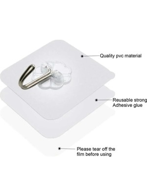 Mikasso Askılık 12 Adet Şeffaf Güçlü Duvar Askısı Askılığı Yapışkan Vantuz Kanca Mutfak Banyo Gri