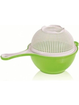 Mikasso Çiftli Saplı Makarna Süzgeci Plastik