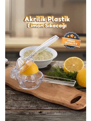 Mikasso Şeffaf Lüks Sert Plastik Limon&portakal Narenciye Sıkacağı - Pratik ve Dayanıklı Gövde Sert Plastik