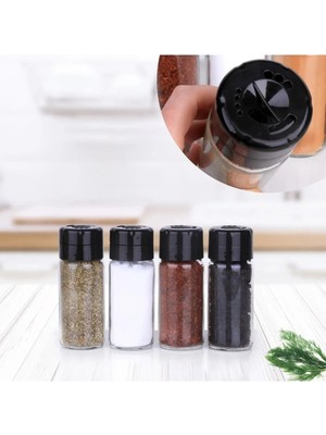 Mikasso 4 Adet Döner Kapaklı 245 ml Cam Baharatlık Seti Cam