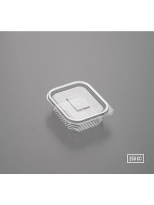 Mikasso Plastik Sızdırmaz Kap Kapaklı Saklama Kutusu 250 gr cc 100 Adet Plastik Gri