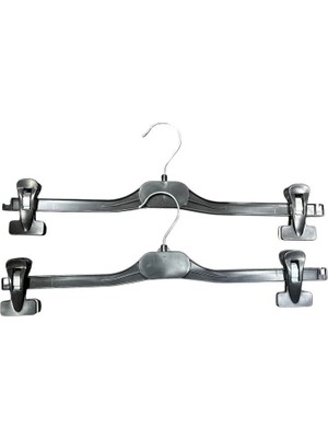 Mikasso 10 Adet Plastik Mandallı Yetişkin Elbise Askısı Ayarlanabilir Mandal 38 cm Plastik Siyah Tr