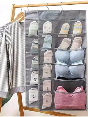 Mikasso Çift Taraflı Asılabilir Depolama Düzenleyici, Nefes Alabilen Kumaş, Çorap, Sütyen, Iç Çamaşırı Için