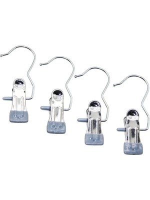 Mikasso Metal Mandallı Çok Amaçlı Askı Klipsi - Silikon Uçlu Korumalı 4'lü Set - Taşınabilir 110845 Çok Renk