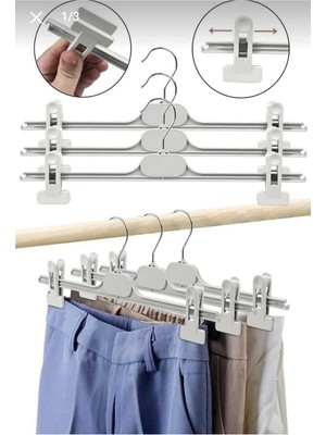 Mikasso 10'lu Plastik Mandallı Pantolon Etek Askısı Plastik Beyaz Tr