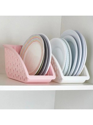 Mikasso Dolap Içi Tabak ve Tencere Kapak Organizeri Plastik Çok Renkli