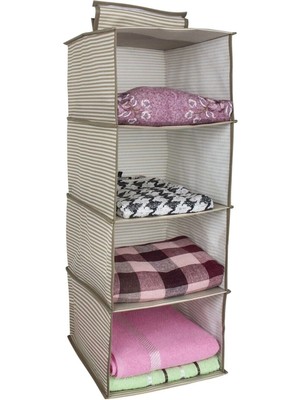 Mikasso Dolap Düzenleyici 29X24X64 cm Gri Pamuklu Gri