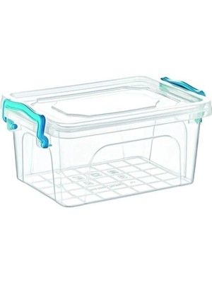 Mikasso 10 Lt. Dikdörtgen Şeffaf Saklama Kabı - Kilitli Kapak Saklama Kutusu Plastik Beyaz