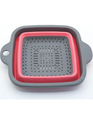 Mikasso Akordiyon Katlanır Meyve Sebze Yıkama Süzgeci Plastik Süzgeç Plastik Turuncu