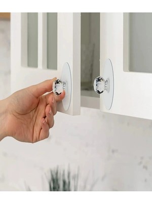 Mikasso Şeffaf Kristal Başlıklı 1 Adet Yapışkanlı Kulp Dolap Çekmece Kulp Tutacak Askı Plastik Turuncu Tr