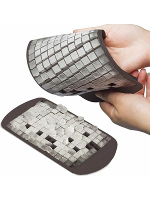 Mikasso 160' Lı Mini Küp Şekilli Silikon Buzluk - Gri Renk Mini Küplü Sunumluk Buz Kalıbı ( Bpa Free ) Silik