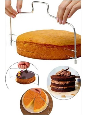 Mikasso Paslanmaz Çelik Pasta Kesme Teli 39 cm Pasta Kesme Aparatı Yedek Telli Paslanmaz Çelik