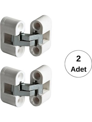 Mikasso Gizli Akıllı Sehpa ve Masa Menteşesi Beyaz Oval Plastik , Akordiyon, Akıllı Masa Menteşesi, 2ADET gr