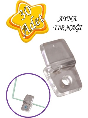 Mikasso 30 Adet Ayna Tırnağı Cam Ayna Tutucu Plastik Şeffaf Turuncu