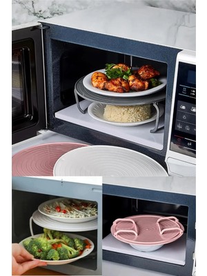 Mikasso Pratik Katlanabilir Buzdolabı ve Mikrodalga Rafı Ayaklı Isıya Dayanıklı Düzenleyici Raf Beyaz Plasti