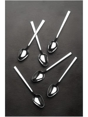 Mikasso 18 Adet Natural Düz Model Çay Kaşığı Ahşap Beyaz