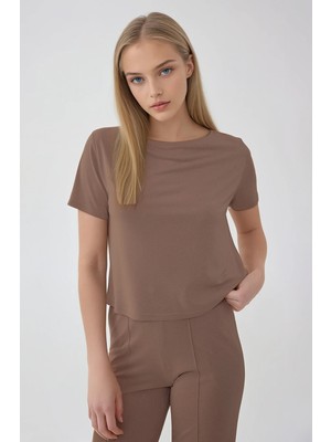 Vitrin Kısa Kol Rahat Bluz