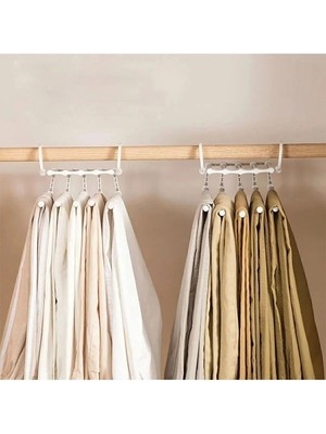 Mikasso Katlanabilir Dolap Gardırop Içi Pantolon Kravat Şal Askı Düzenleyici Katmanlı Askılık Organizer Plas