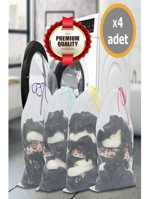 Mikasso Morport 4 Adet Lüx Çamaşır Yıkama Filesi Ipli Çamaşır Bebek Yıkama Torbası 35X45 Tr