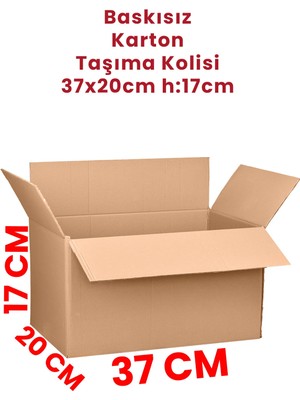 Mikasso 5 Adet Boş Karton Internet Taşıma Kutusu Boş Koli 37X20X17CM 35 x 20 x 20