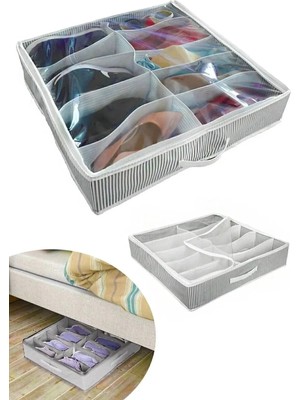 Mikasso Ayakkabı Saklama Çantası 10 Bölmeli Tela 65 x 47 Beyaz Tr